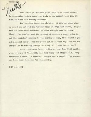 Primary view of object titled '[News Script: Armed ROB]'.