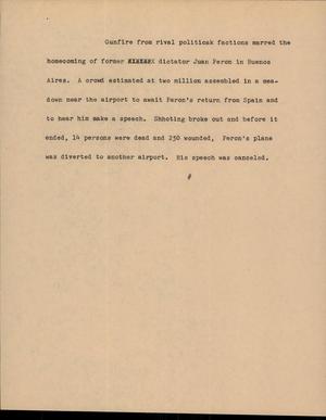 Primary view of object titled '[News Script: Peron Juan]'.