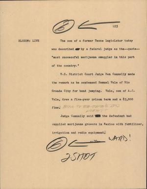 Primary view of object titled '[News Script: Texas]'.
