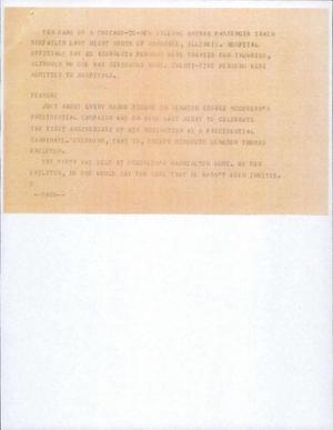 Primary view of object titled '[News Script: George McGovern]'.