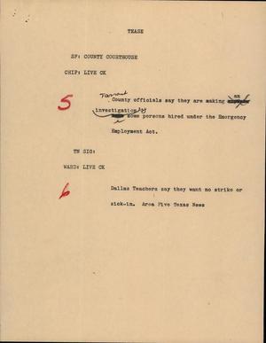 Primary view of object titled '[News Script: County Courthouse]'.