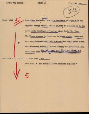 Primary view of [News Script: Nixon]