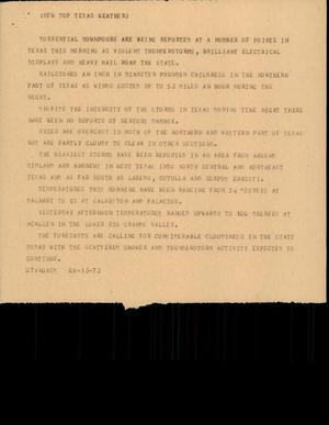 Primary view of object titled '[News Script: New Top Texas Weather]'.