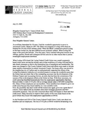 Primary view of object titled 'Letter from concerned citizen in response to the recommendations regarding Loring DFAS'.