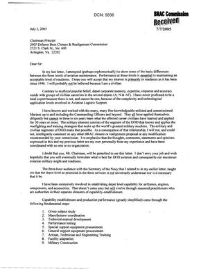 Letter from a concerned citizen in response to the recommendation regarding Naval Air Depot Cherry Hill