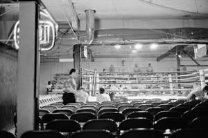 [A view of a boxing ring]