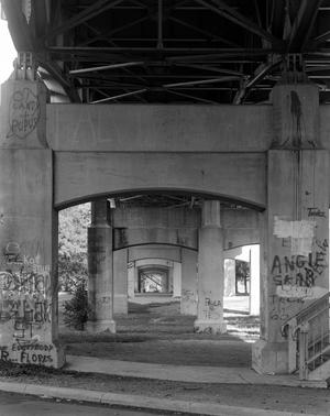 [Bridge with graffiti at the Forest Park]