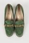 Physical Object: Green suede loafers
