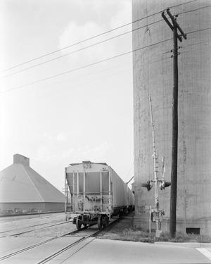 [A grain elevator and a train in Fort Worth]
