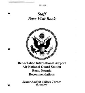 Staff Base Visit Book - Reno-Tahoe International Airport Air National Guard Station Reno, Nevada