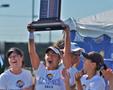 Primary view of [Mean Green tennis team poses with Sun Belt award, 2]