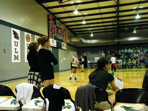Primary view of object titled '[2007 Sun Belt volleyball conference, view from sidelines]'.