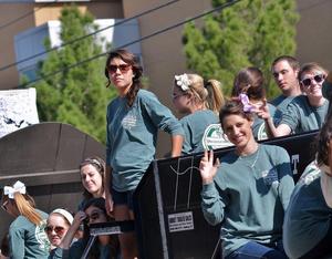 Primary view of object titled '[Kappa Delta members at 2012 Homecoming Parade, 2]'.