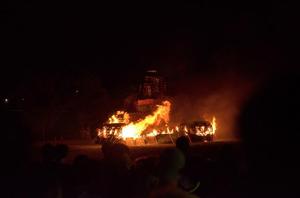 Primary view of object titled '[2013 Homecoming Bonfire lighting, 5]'.