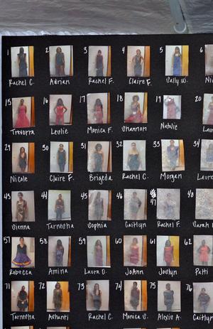 Primary view of object titled '[2011 Fashion at the Fountains model chart, 1]'.