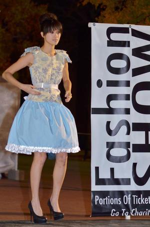 Primary view of object titled '[Bianca Nguyen models 2011 Fashion at the Fountains entry, 2]'.