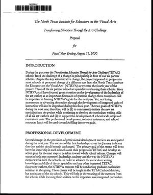 [The Transforming Education Through the Arts Challenge - Proposal for Fiscal Year Ending August 31, 2000]