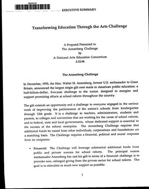 [Proposal to The Annenberg Challenge by The National Arts Education Consortium]