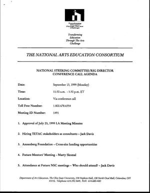 [National Steering Committee/RIG Director Conference Call Agenda]