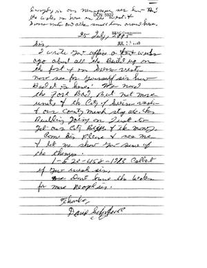 Letter from a concerned citizen regarding Fort Huachuca