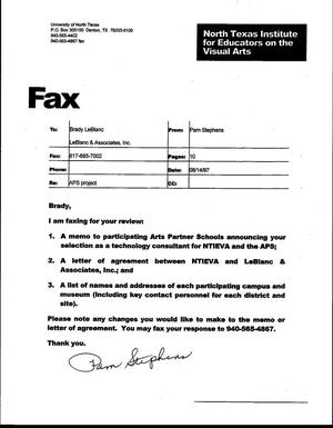 [Documented Fax - Memo, Agreement, and Participating Partner Schools Information]