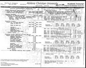 Primary view of object titled '[Official Undergraduate Transcript for Admission]'.
