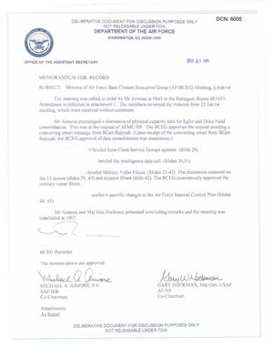 Air Force - February 6, 2004 - Minutes of Air Force Base Closure Executive Group (AF/BCEG) Meeting