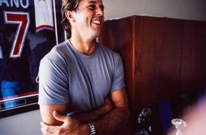 [Hockey player Mike Modano smiling and laughing]