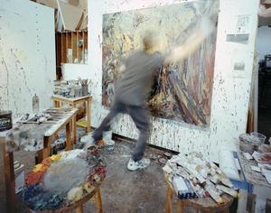 [An Artist Painting in a Studio]