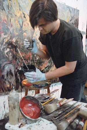 [Male Artist Working on a Painting, 4]