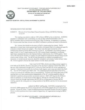 Air Force - June 12, 2003 - Minutes of Air Force Base Closure Executive Group (AF/BCEG) Meeting
