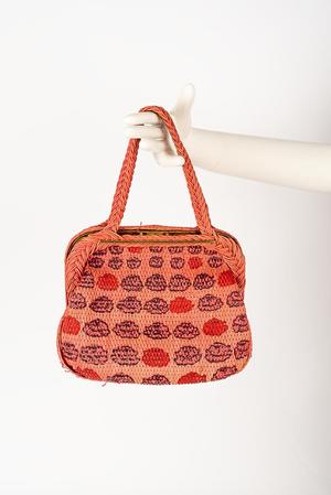 Primary view of object titled 'Velvet handbag'.