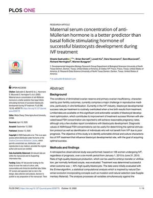 Maternal serum concentration of anti-Müllerian hormone is a better predictor than basal follicle stimulating hormone of successful blastocysts development during IVF treatment