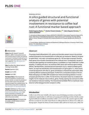 In silico guided structural and functional analysis of genes with potential involvement in resistance to coffee leaf rust: A functional marker based approach