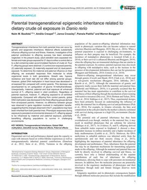 Parental transgenerational epigenetic inheritance related to dietary crude oil exposure in Danio rerio