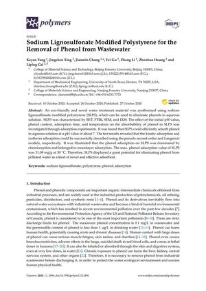 Sodium Lignosulfonate Modified Polystyrene for the Removal of Phenol from Wastewater