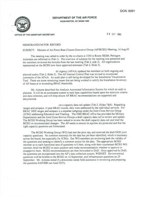 Air Force - August 14, 2003 - Minutes of Air Force Base Closure Executive Group (AF/BCEG) Meeting