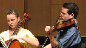 [Valentina Crnjak and Ryan Hardcastle perform String Quartet No. 10, "Harp," Op. 74, 2]