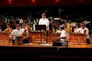 Primary view of object titled '[Bwana Kumala Gamelan performs at Global Rhythms concert, 6]'.