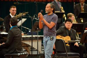 Primary view of object titled '[Bobby McFerrin at guest artist recital, 6]'.