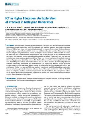ICT in Higher Education: An Exploration of Practices in Malaysian Universities