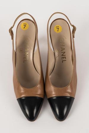 Leather slingback heels
