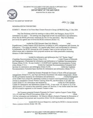 Air Force - December 21, 2004 - Minutes of Air Force Base Closure Executive Group (AF/BCEG) Meeting