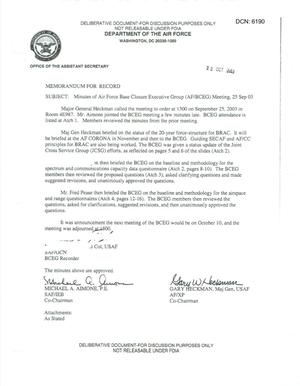 Air Force - September 25, 2003 - Minutes of Air Force Base Closure Executive Group (AF/BCEG) Meeting