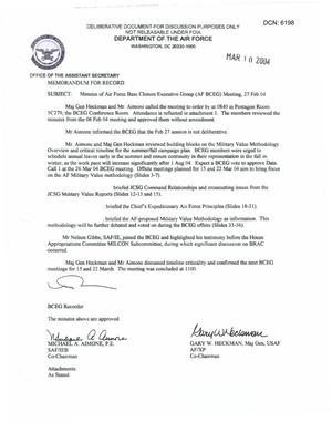 Air Force - February 27, 2004 - Minutes of Air Force Base Closure Executive Group (AF/BCEG) Meeting