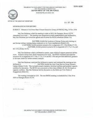 Air Force - November 30, 2004 - Minutes of Air Force Base Closure Executive Group (AF/BCEG) Meeting