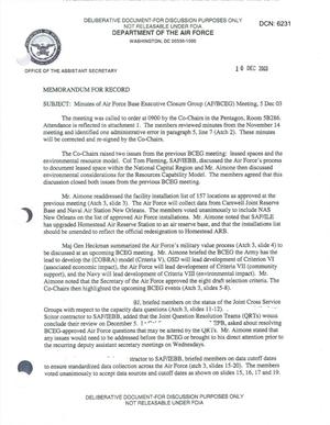 Air Force - December 5, 2003 - Minutes of Air Force Base Closure Executive Group (AF/BCEG) Meeting
