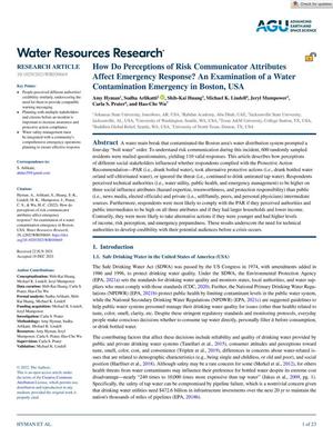 How Do Perceptions of Risk Communicator Attributes Affect Emergency Response? An Examination of a Water Contamination Emergency in Boston, USA