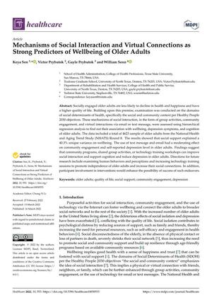 Mechanisms of Social Interaction and Virtual Connections as Strong Predictors of Wellbeing of Older Adults