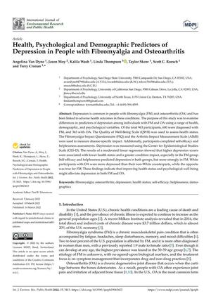 Health, Psychological and Demographic Predictors of Depression in People with Fibromyalgia and Osteoarthritis